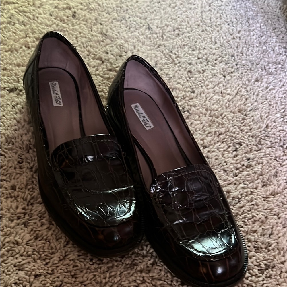 Classic Brown Leather Flats/ loafers with Rounded Toe